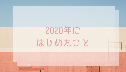 2020年に私が新しくはじめたことと今後の展望